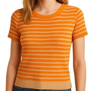 Madewell Ribbed Striped Neon Top S